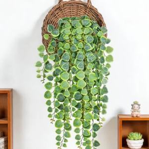 60-80cm Artificial Hanging Vines Tropical Eucalyptus Plants Plastic Money Leaf Wall Hanging Rattan for Wedding Home Garden Decor