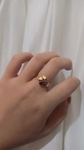 Cincin Wanita Flower Gold & Titanium Original Anti Luntur & Karat 4in1 & 3in1