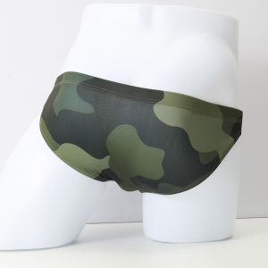 Mens Camouflage Ice Silk Underwear Low Waist Triangle Pants Comfortable U Shape Design Fashionable Trendy Breathable Briefs
