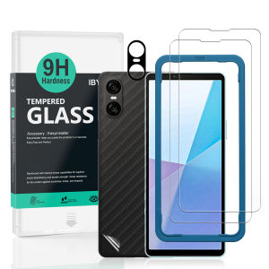 Ibywind For Sony Xperia 10 VI 5G Screen Protetor with 2 Pcs Tempered Glass1 Pc Camera Lens Protector1 Pc Backing Carbon Fiber Film [Fingerprint ReaderEasy to install] No Ratings