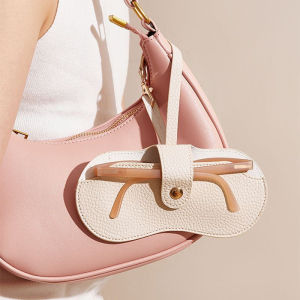 C.three Soft Leather Glasses Protective Cover Portable Anti Pressure Glasses Case Storage Bag Sunglasses