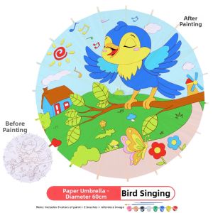 DIY Blank Small Paper Umbrella for Children Art and Painting