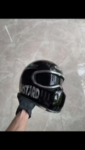 Helm Cakil Bandit Simpson Bahan Fiber Kuat List Chrome + Inner Kaca Dalam