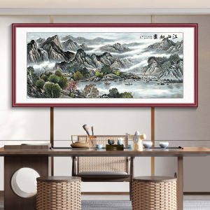 New Chinese Style Office Wall Art Landscape Painting Living Room Sofa Background Decorative Picture Single Large Size Atmosphere