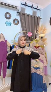 Dira Set Long Tunik Brukat Fit XXL | Set Tunik Jumbo Burkat Set Crinkle | Setelan Wanita Terbaru | BISA COD