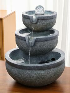 Modern Minimalist Circular Water Flow Ornament Living Room Wealth Attracting Desktop Feng Shui Ball Humidifier Business Opening Gift