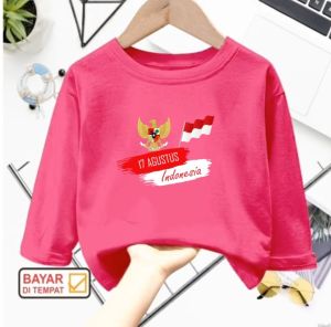 Kaos 17 Agustus Anak usia 1-12 tahun lengan panjang