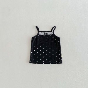 2026 New Summer Baby Halter Tops 9M-3T Cute Lace Infant Sun-top Sweet Dots Thin Toddler Girls Vest Korean Version Clothes
