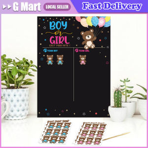 Gender Reveal Voting Game Boy or Girl Poster Board with Stickers Baby Gender Prediction Baby Shower Party Supplies Decorations Boy or Girl Gender Reveal Game Voting Poster Feeding Bottle Stickers Gender Baby Gender Prediction Decor Baby Shower