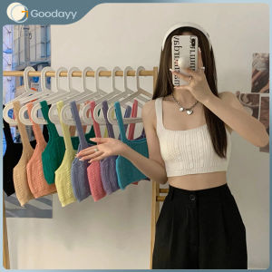 Summer Slim Knitted Top Womens Inner Wear Camisole Sleeveless Top Short Vest Outerwear