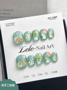 เลเล เทอร์เรียร์ ชุดเล็บสวมใส่แบบฤดูร้อน ทาสีด้วยมือ รุ่นที่สามารถถอดออกได้ เล็บแมวตา ชุดเล็บที่เป็นที่นิยม