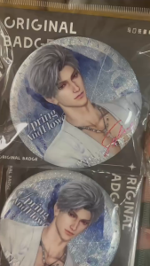 Lovers and DeepSpace Game Peripheral Spring Blockbuster Series Double Flash 75mm Large Badge Pendant Caleb Sylus Rafayel Zayne Xavier Fan-made Tin Goods Fan Collection Peripheral Gifts for Friends