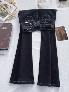 QINGNAER | Blue Elastic Low Waist Slim Fit Jeans