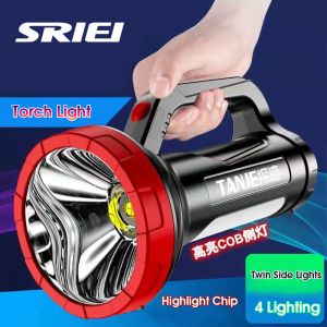 SRIEI LED Flashlights Multifunctional Outdoor Torchlight Waterproof Work Light Rechargeable Searchlight Handheld Flashlight Warning Light Floodlight Spotlight for Camping Hiking Emergency