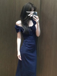 PEIZIXUAN | Elegant Slimming Blue Bodycon Dress