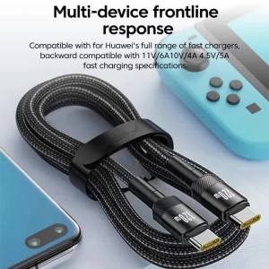 Cáp Sạc Nhanh NNBILI 120W Type C Sang USB C Hỗ Trợ PD Dành Cho iPhone 16 Pro 17 Pro MacBook Samsung S26 Xiaomi - Dây Bện Nylon TPU