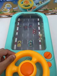 DOUBLE GREAT RACING CAR ELECTRONIC ADVENTURE GAME STEERING WHEEL SIMULATION VEHICLES MUSIC SOUND