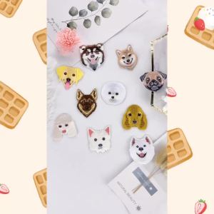 Miếng Dán Ủi Hình Đầu Chó Tinh Xảo Thêu 3D Thủ Công DIY Thân Thiện Với Môi Trường Dùng Trang Trí Quần Áo Ba Lô Giày Dép Mũ Văn Phòng Phẩm