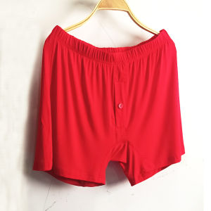 Loose Modal Shorts Mens Casual Comfortable Underwear plus Size Dad Style Summer Essential Briefs Red Lucky Year Design
