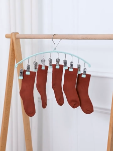 Móc Treo Kẹp Tất Vớ 10 Chấu Bằng Inox Phối Đầu Bọc Nhựa Móc Phơi Đồ Lót Inox Màu Sắc Ngẫu Nhiên Chịu Lực Chắc Chắn