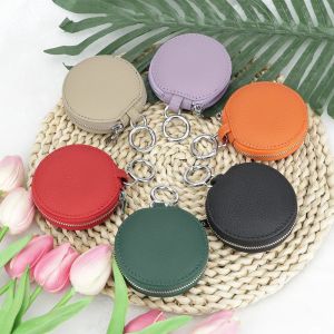 Smart King Genuine Leather Keychain Earphone Bags Mini Creative Coin Purse Mirror Small Cosmetic Bag 2668