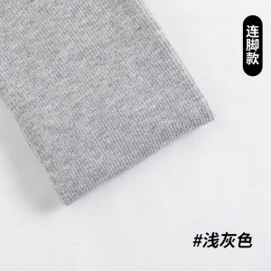 Gray Vertical Striped Womens Fleece Lined Tights High Waist Long Pants Casual High Elasticity Pressure Pantyhose for Autumn Winter