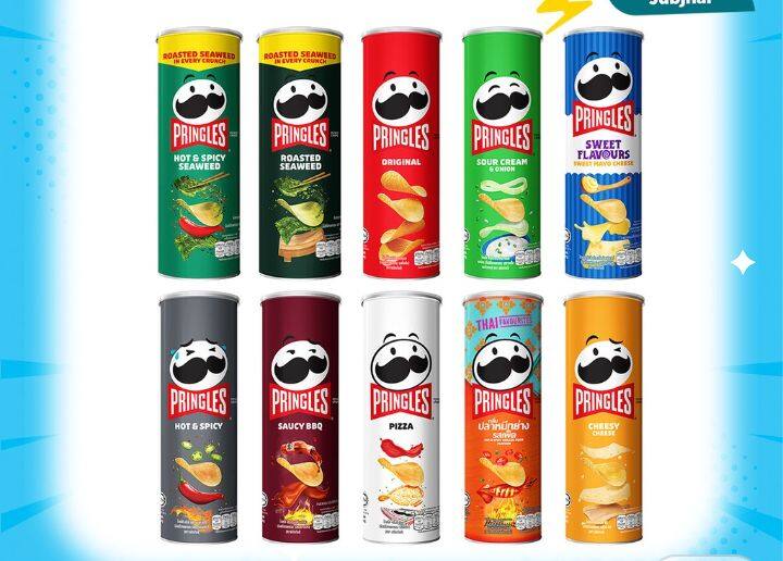 Pringles Potato Chips Chips Spicy Garlic Prawn, Grilled Garlic, Seaweed ...