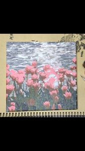 Fresh/Flower Oil Painting by Numbers with Frame - 20x20cm - Living Room Wall Decor - Girls Birthday Gifts