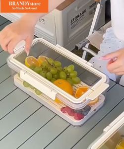 Kotak Penyimpanan Makanan Dapur Kulkas dengan Tutup Kedap Udara