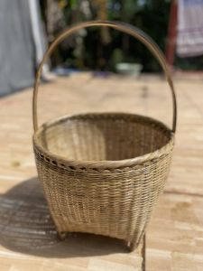 ตะกร้า ไม่ไผ่ ขนาดใหญ่ ปากกว้าง 16นิ้ว