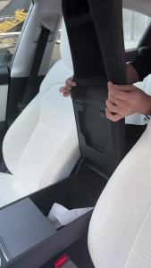 Vỏ Bọc Hộp Tì Tay Bằng Da PU Cho Tesla Model 3 Highland Model Y Juniper - Tấm Bảo Vệ Nội Thất Màu Trắng 2021-2026