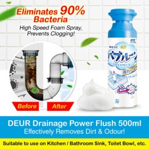 Plughole Foam Cleaner Drainage Pipe Cleaner Sink Drain Cleaner Bubble Drain Declogger Unclogging Blockage Deodorant Multipurpose Cleaner 500ml