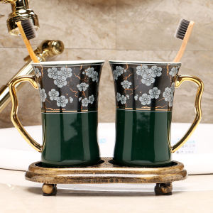 Household Ceramic Mouthwash Cup Minimalist Couple Brushing Cups Cup Sub Bathroom Wash Cup Set Creative Cute Cup Tooth Mug