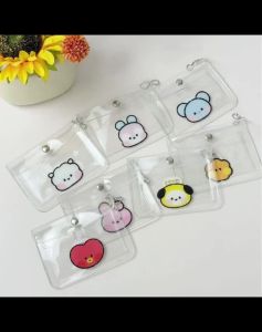 Line Friends | Bộ Ví Hoạt Hình BT21 - Hộp Đựng Thẻ Trong Suốt Dành Cho Học Sinh Tiện Lợi Khi Đi Xe Công Cộng Bảo Vệ Thẻ Ngân Hàng Giấy Tờ Tùy Thân
