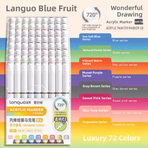Languo | Maillard Series Beautiful Liquid Acrylic Markers for Children Soft Tips Elementary School Special 81 Colors
