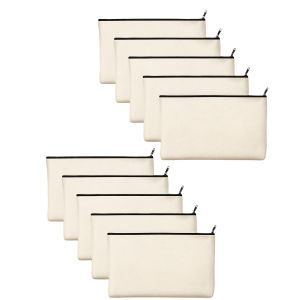 10pcs Sublimation Ready Zipper Pouches for DIY Crafts Travel Essentials Makeup and Stationery Storage