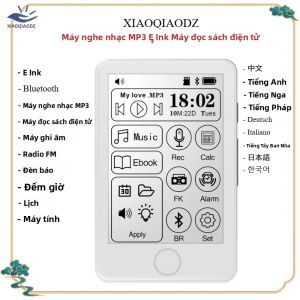 XIAOQIAODZ 16GB E-Ink Ereader Sách Điện Tử Có Thẻ TF Bluetooth Âm Nhạc Máy Nghe Nhạc Walkman Máy Ghi Âm Màn Hình Cảm Ứng Thân Máy Bằng Kim Loại Máy Nghe Nhạc MP3