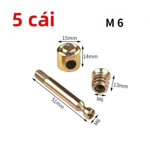 Bộ 5 Ốc Vít Lục Giác 4 Trong 1 M6 M8 Bộ Nối Đồ Gỗ Bu Lông Đai Ốc Phụ Kiện Kết Nối Bộ Dụng Cụ Kết Hợp Cho Đồ Gỗ