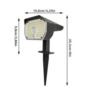 Đèn Năng Lượng Mặt Trời Ngoài Trời 76-LED Chống Nước 3 Chế Độ Đèn Chiếu Cảnh Quan Đèn Tường Cho Lối Đi Sân Vườn Đường Lái Xe Hiên Nhà