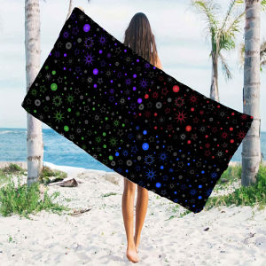 Color Star Dot Print Quick Drying Microfiber Beach Towel Lightweight for Swimming Camping Yoga - Bath Towel
