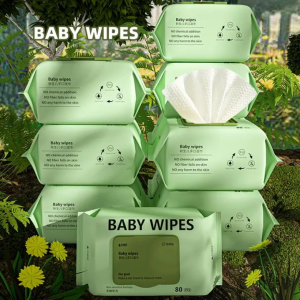 80PCS Newborn Baby Wipes Wet  Non-alcohol Paraben-free Refills For Baby