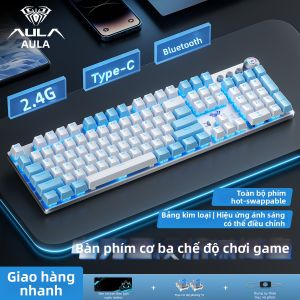 AULA | Bàn Phím Cơ Gaming & Văn Phòng Không Dây 3 Chế Độ 108 Phím