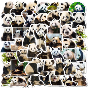 50 Panda Realistic Stickers Cute Hot Selling Panda Flower Facial Expression Bag Stickers Computer Cellphone Water Cup Stickers