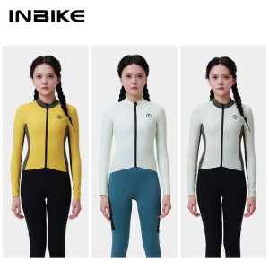 INBIKE Winter Cycling Jersey Womens Thermal Fleece Cycling Clothing Mountain Bike Long Sleeve Thermal Top Road Cycling Jacket