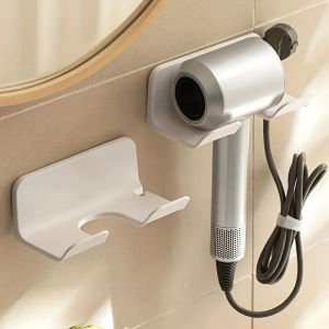 Hair Dryer Storage Rack Punch Free Bathroom Hair Dryer Storage Shelf Plastic Hair Dryer Stand Bathroom Organizer