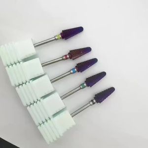 1Pcs Purple-Coated Tungsten Carbide Nail Drill Bit – Dual Direction Left & Right Hand Use 2.35mm Shank Professional Mani
