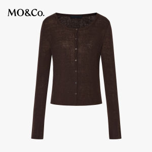 MO&Co. | Fine Linen Cotton Light Thin Short Knitted Cardigan