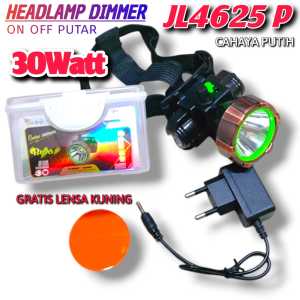 Headlamp Senter Kepala Dimmer JL 4625P Tombol Putar 30Watt Cahaya Putih + Kuning