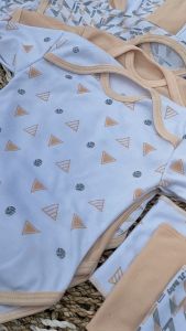 36 Pcs Paket Lahiran Lengkap Baju Bayi Celana Bayi Baru Lahir seri Coklat susu muda Sartaki Jumper Popok Tali Baby Gift Set -Juragan Lebak