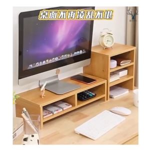 Happy ชั้นวางคอมพิวเตอร์ตั้งโต๊ะ ชั้นวางบนโต๊ะทํางาน เซตลิ้นชัก ชั้นวางจอคอม ชั้นวางคอม พร้อมชั้นเก็บของ